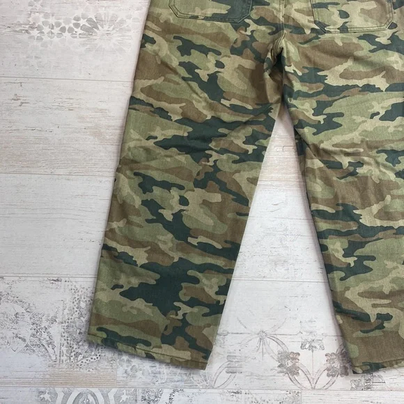 We The Free Free People Remy Camo High Waisted Wide Leg Jeans - Picture 14 of 16